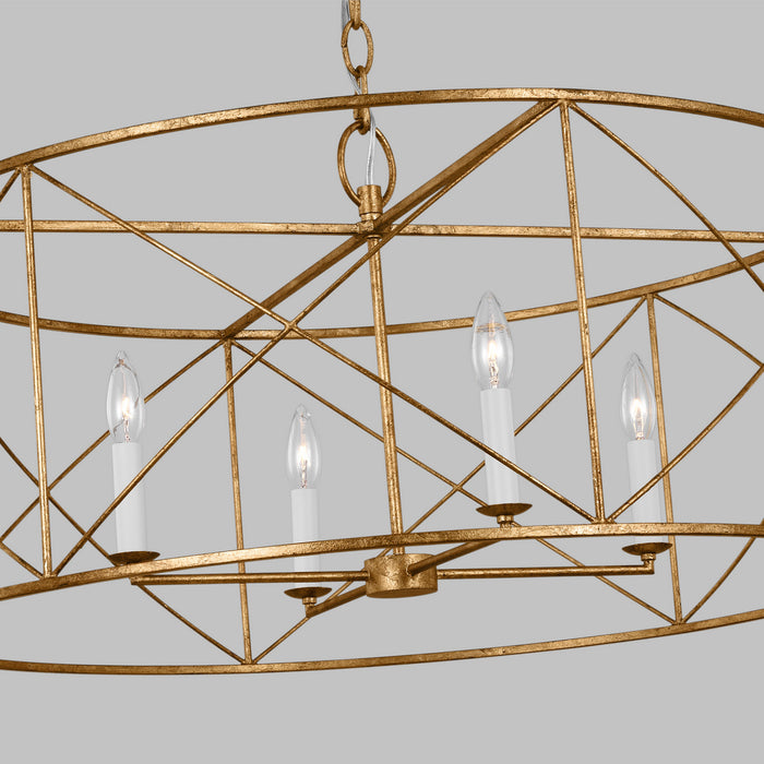 Myhouse Lighting Visual Comfort Studio - CC1624ADB - Four Light Chandelier - Beatrix - Antique Gild
