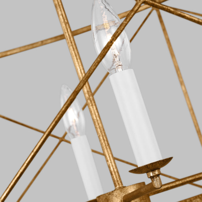 Myhouse Lighting Visual Comfort Studio - CC1624ADB - Four Light Chandelier - Beatrix - Antique Gild