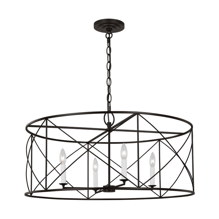 Myhouse Lighting Visual Comfort Studio - CC1624AI - Four Light Chandelier - Beatrix - Aged Iron