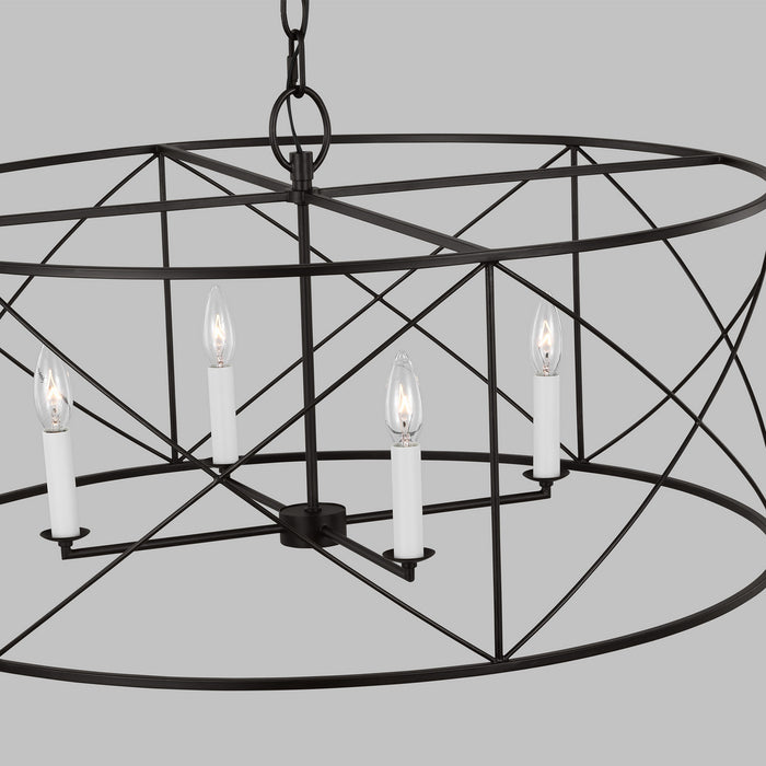 Myhouse Lighting Visual Comfort Studio - CC1624AI - Four Light Chandelier - Beatrix - Aged Iron