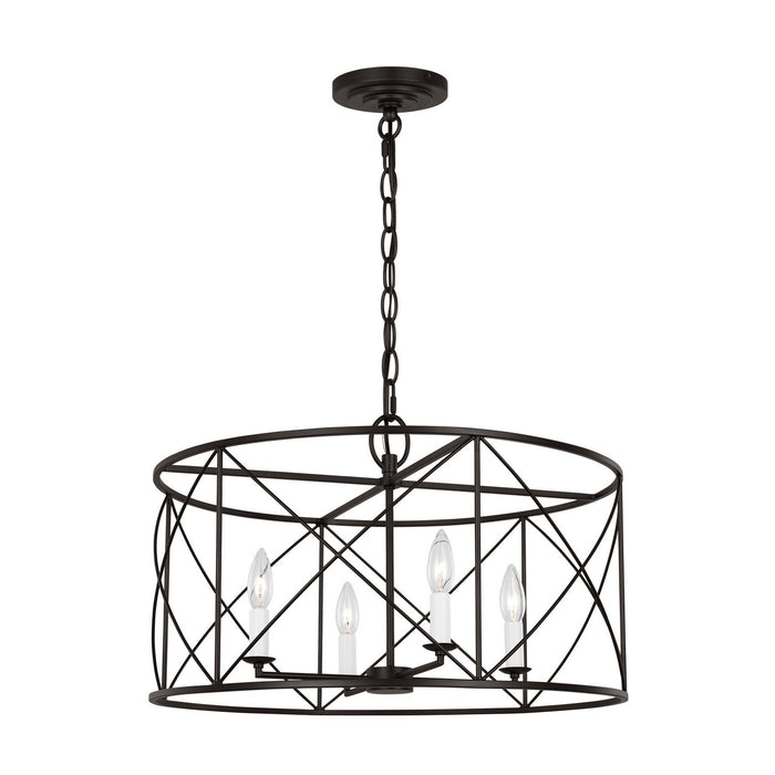 Myhouse Lighting Visual Comfort Studio - CC1634AI - Four Light Chandelier - Beatrix - Aged Iron