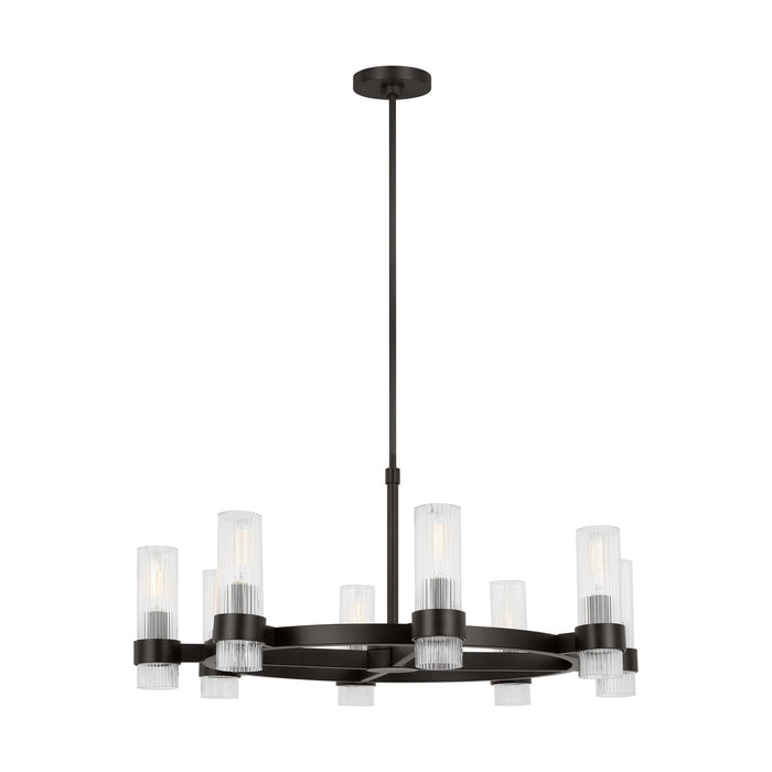 Myhouse Lighting Visual Comfort Studio - CC1378AI - Eight Light Chandelier - Geneva - Aged Iron