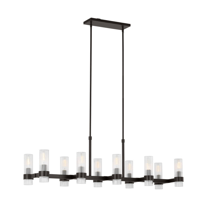 Myhouse Lighting Visual Comfort Studio - CC13810AI - Ten Light Chandelier - Geneva - Aged Iron