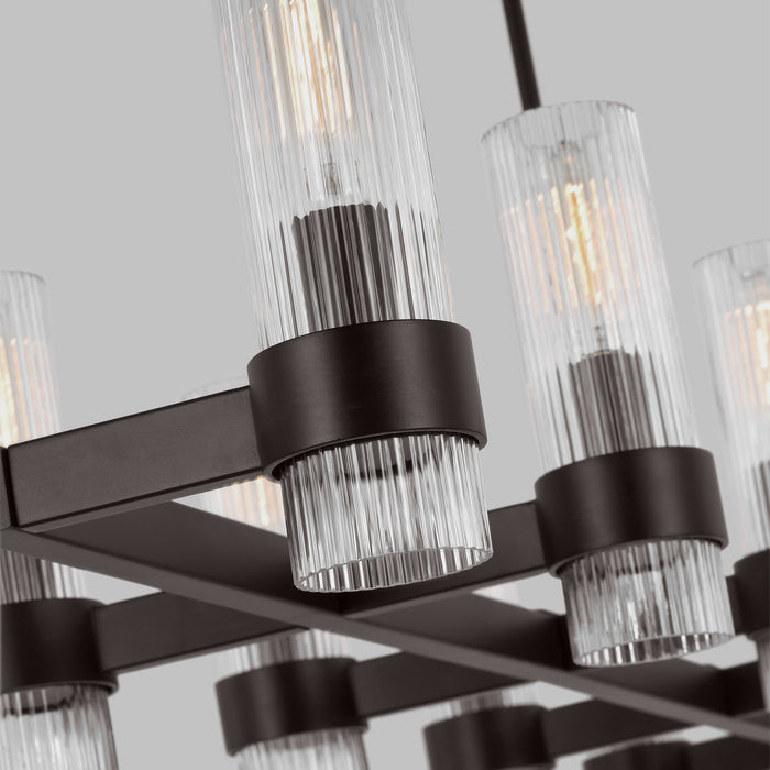 Myhouse Lighting Visual Comfort Studio - CC13810AI - Ten Light Chandelier - Geneva - Aged Iron