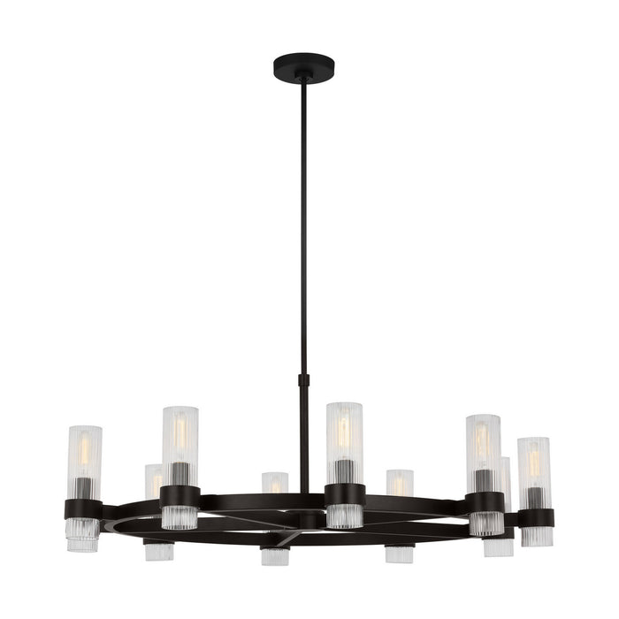 Myhouse Lighting Visual Comfort Studio - CC16810AI - Eight Light Chandelier - Geneva - Aged Iron