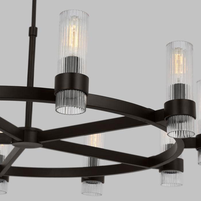 Myhouse Lighting Visual Comfort Studio - CC16810AI - Eight Light Chandelier - Geneva - Aged Iron