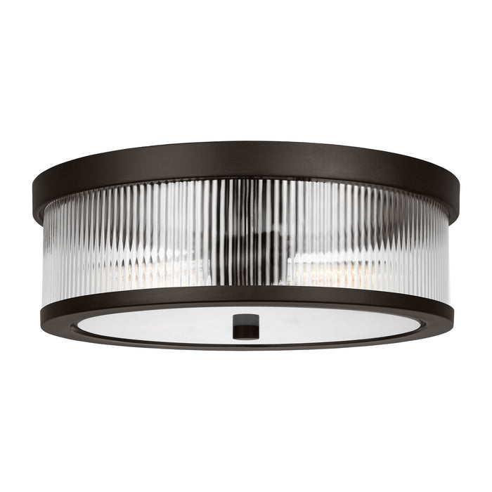 Myhouse Lighting Visual Comfort Studio - CF1052AI - Two Light Flush Mount - Geneva - Aged Iron