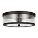 Myhouse Lighting Visual Comfort Studio - CF1052AI - Two Light Flush Mount - Geneva - Aged Iron
