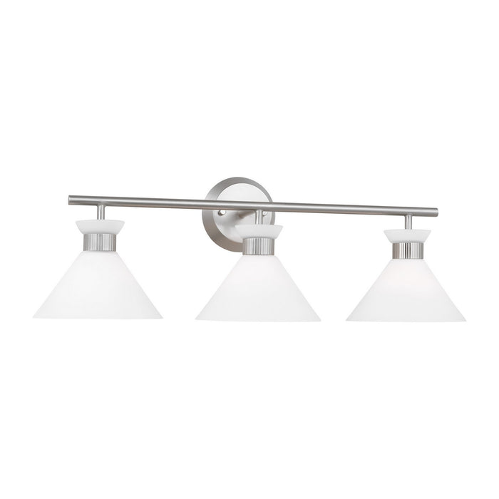 Myhouse Lighting Visual Comfort Studio - DJV1013BS - Three Light Bath - Belcarra - Brushed Steel