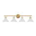 Myhouse Lighting Visual Comfort Studio - DJV1014SB - Four Light Bath - Belcarra - Satin Brass