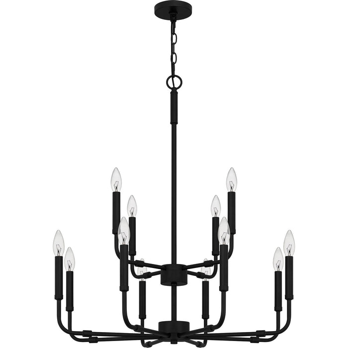 Myhouse Lighting Quoizel - ABR5128MBK - 12 Light Chandelier - Abner - Matte Black