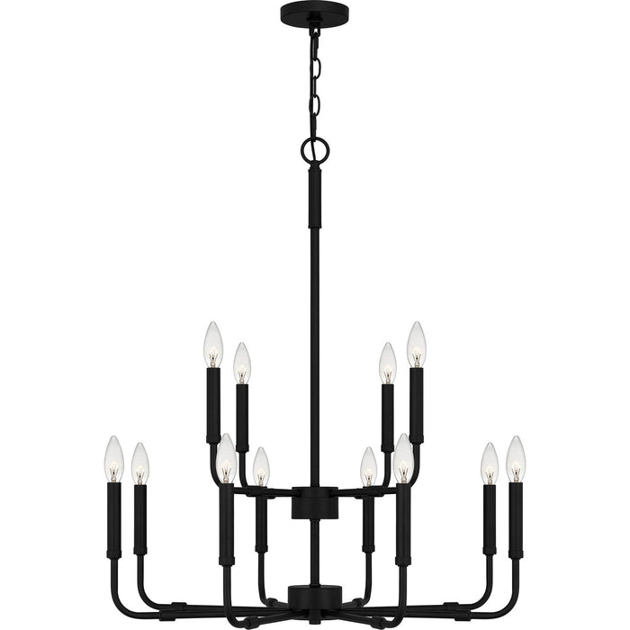 Myhouse Lighting Quoizel - ABR5128MBK - 12 Light Chandelier - Abner - Matte Black