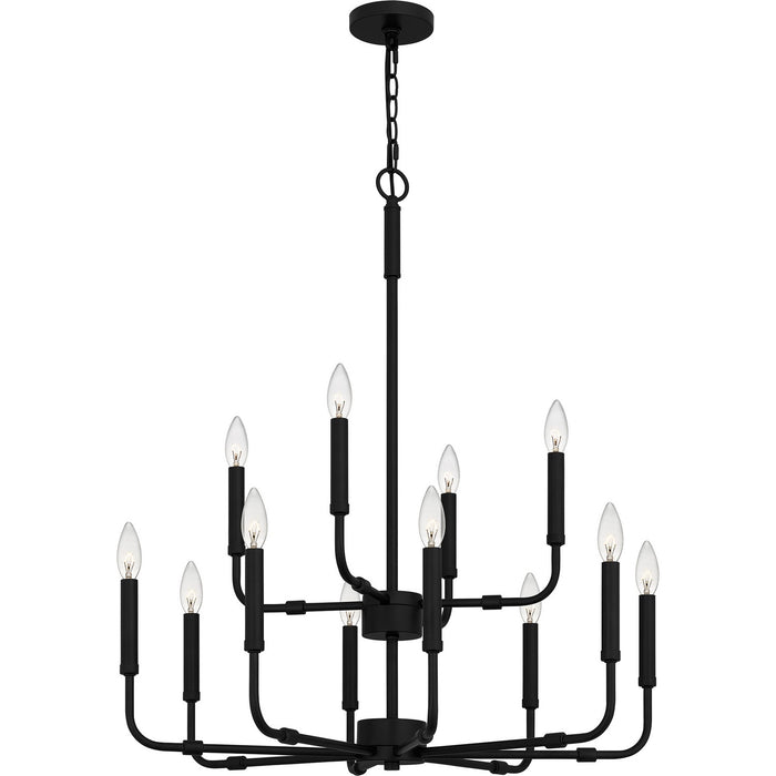 Myhouse Lighting Quoizel - ABR5128MBK - 12 Light Chandelier - Abner - Matte Black