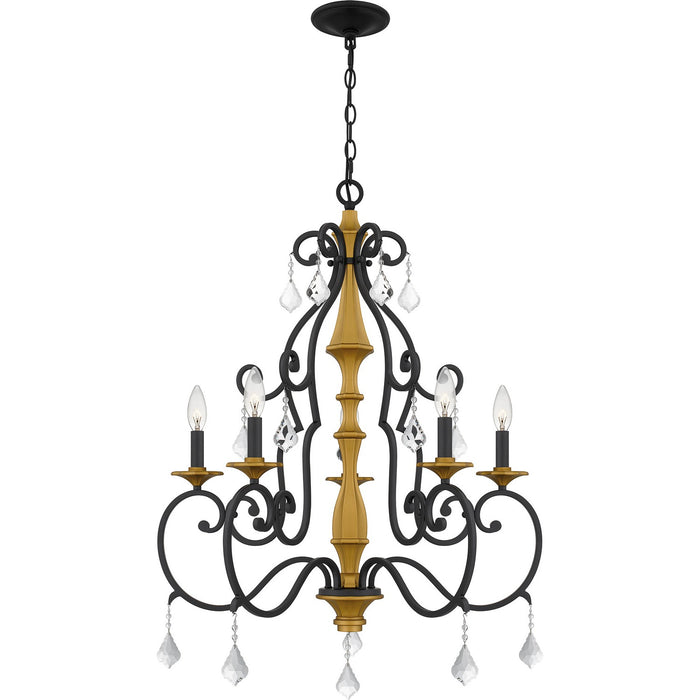 Myhouse Lighting Quoizel - AEA5026MBK - Five Light Chandelier - Althea - Matte Black