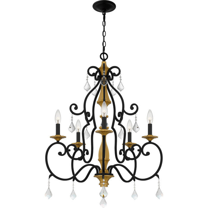 Myhouse Lighting Quoizel - AEA5026MBK - Five Light Chandelier - Althea - Matte Black