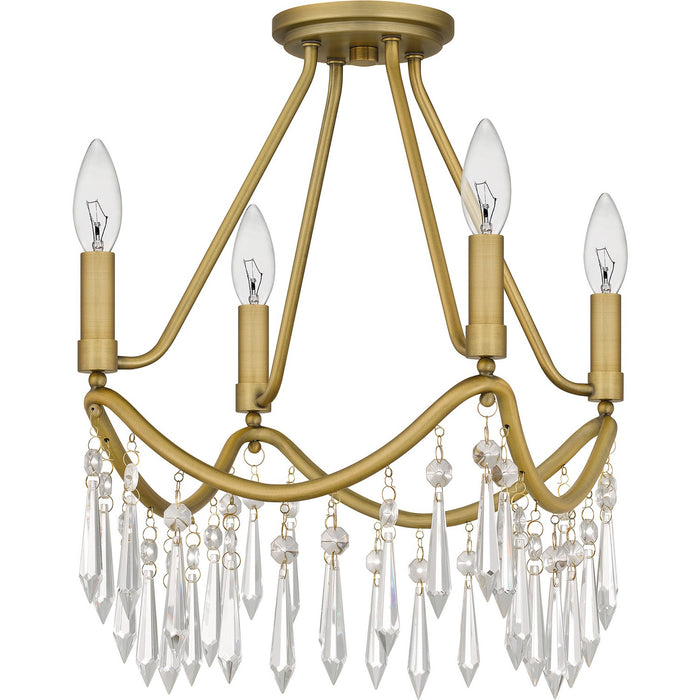 Myhouse Lighting Quoizel - AID1712AB - Four Light Semi Flush Mount - Airedale - Aged Brass