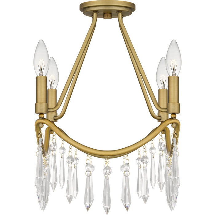 Myhouse Lighting Quoizel - AID1712AB - Four Light Semi Flush Mount - Airedale - Aged Brass