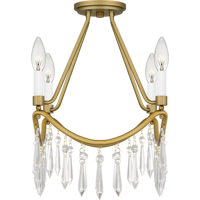 Myhouse Lighting Quoizel - AID1712AB - Four Light Semi Flush Mount - Airedale - Aged Brass