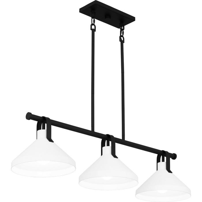 Myhouse Lighting Quoizel - BIK338MBK - Three Light Linear Chandelier - Brink - Matte Black