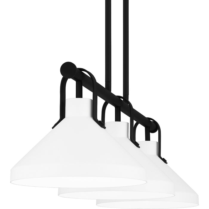 Myhouse Lighting Quoizel - BIK338MBK - Three Light Linear Chandelier - Brink - Matte Black