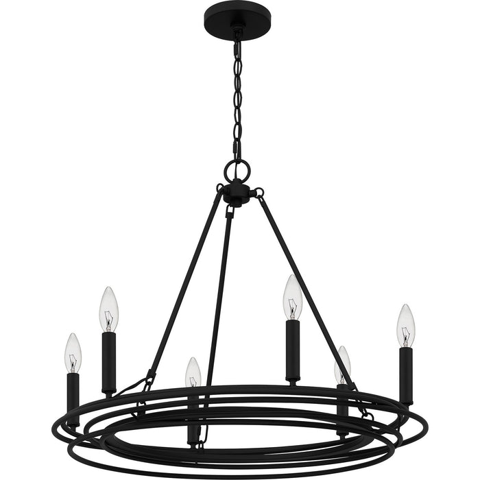 Myhouse Lighting Quoizel - CPE5025MBK - Six Light Chandelier - Calliope - Matte Black