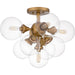 Myhouse Lighting Quoizel - GLI1720BWS - Five Light Semi Flush Mount - Glinda - Brushed Weathered Brass