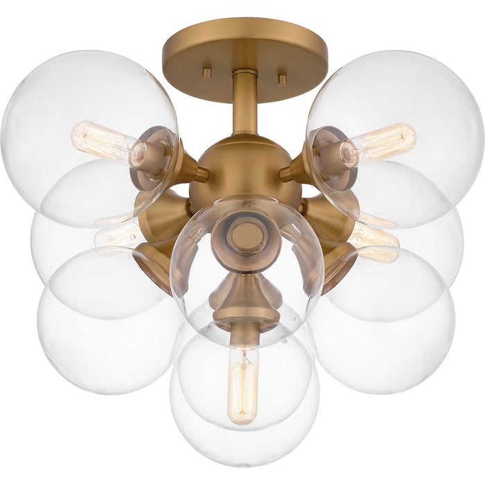 Myhouse Lighting Quoizel - GLI1720BWS - Five Light Semi Flush Mount - Glinda - Brushed Weathered Brass