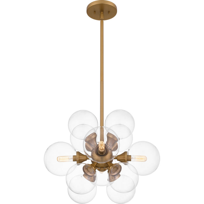 Myhouse Lighting Quoizel - GLI2820BWS - Four Light Pendant - Glinda - Brushed Weathered Brass