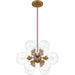 Myhouse Lighting Quoizel - GLI2820BWS - Four Light Pendant - Glinda - Brushed Weathered Brass