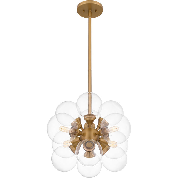 Myhouse Lighting Quoizel - GLI2820BWS - Four Light Pendant - Glinda - Brushed Weathered Brass