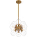 Myhouse Lighting Quoizel - GLI2820BWS - Four Light Pendant - Glinda - Brushed Weathered Brass