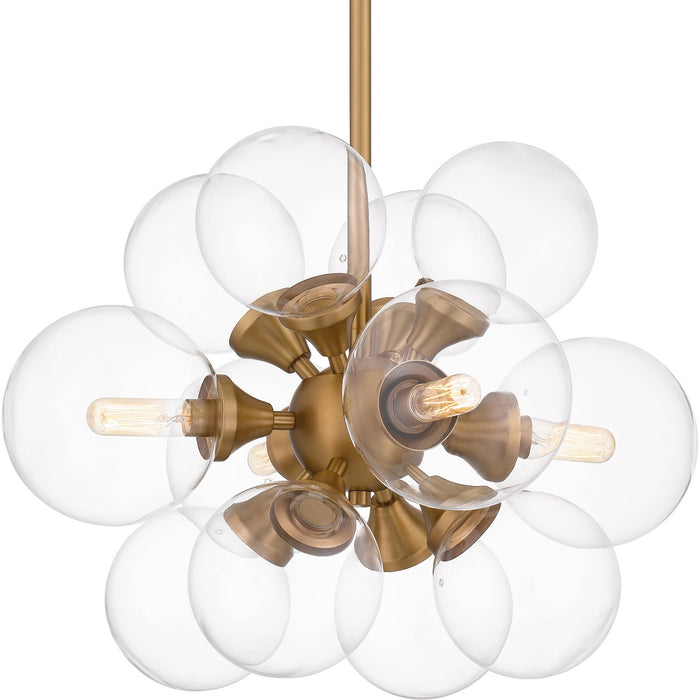 Myhouse Lighting Quoizel - GLI2820BWS - Four Light Pendant - Glinda - Brushed Weathered Brass