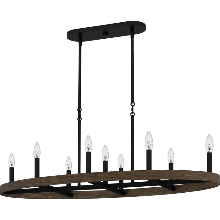 Myhouse Lighting Quoizel - HDR842MBK - Nine Light Linear Chandelier - Hendrix - Matte Black