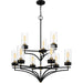 Myhouse Lighting Quoizel - HLS5031MBK - Nine Light Chandelier - Hillside - Matte Black