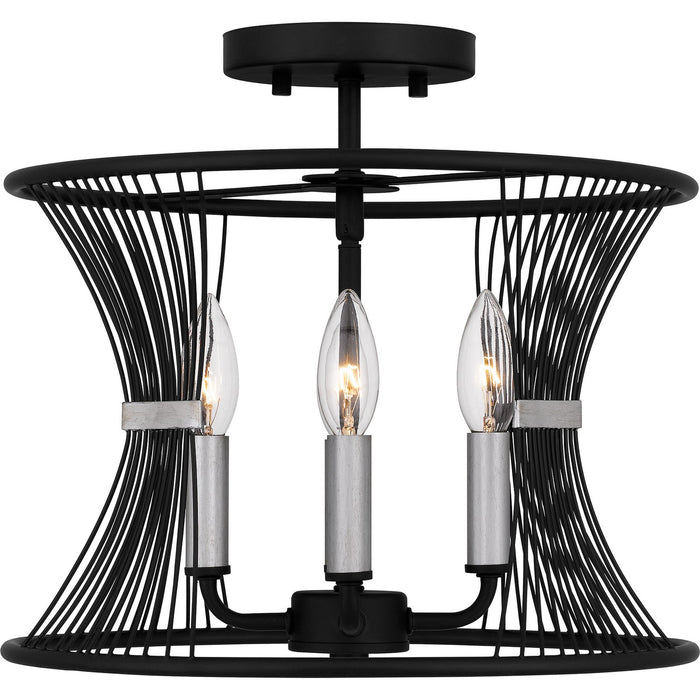 Myhouse Lighting Quoizel - LEI1714MBK - Four Light Semi Flush Mount - Leiland - Matte Black