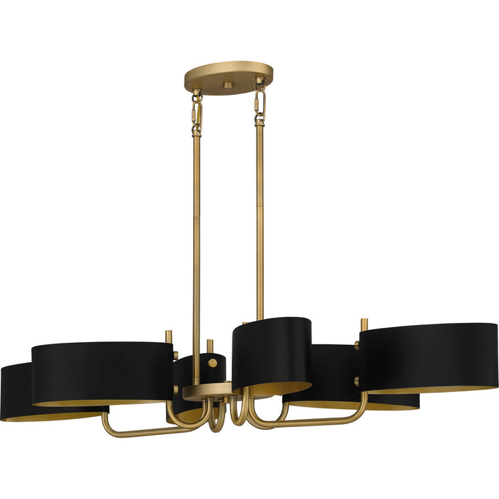 Myhouse Lighting Quoizel - MAD641AB - Six Light Linear Chandelier - Madden - Aged Brass