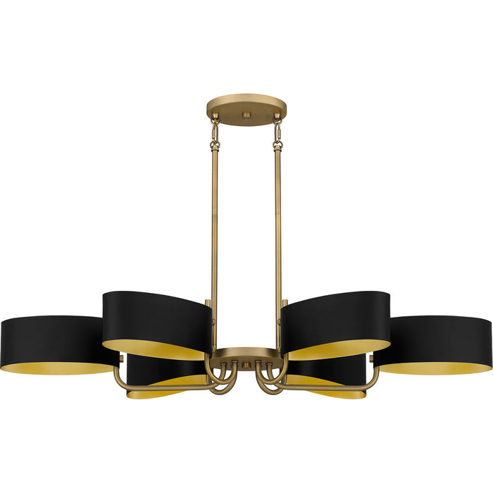 Myhouse Lighting Quoizel - MAD641AB - Six Light Linear Chandelier - Madden - Aged Brass