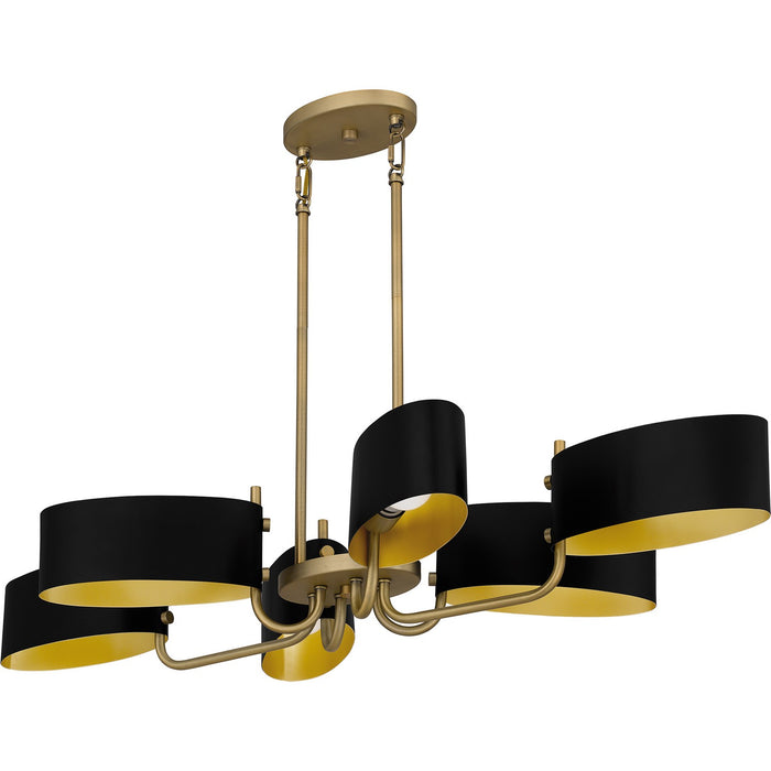 Myhouse Lighting Quoizel - MAD641AB - Six Light Linear Chandelier - Madden - Aged Brass