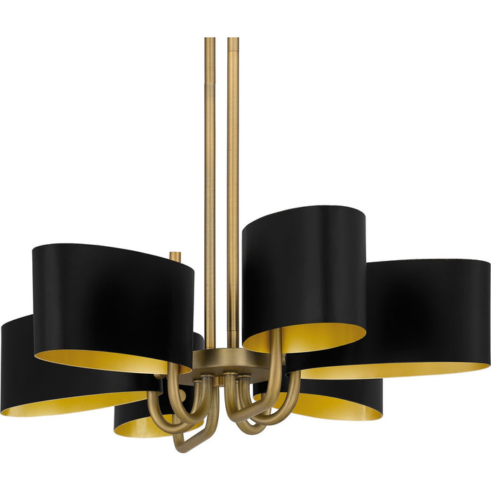 Myhouse Lighting Quoizel - MAD641AB - Six Light Linear Chandelier - Madden - Aged Brass