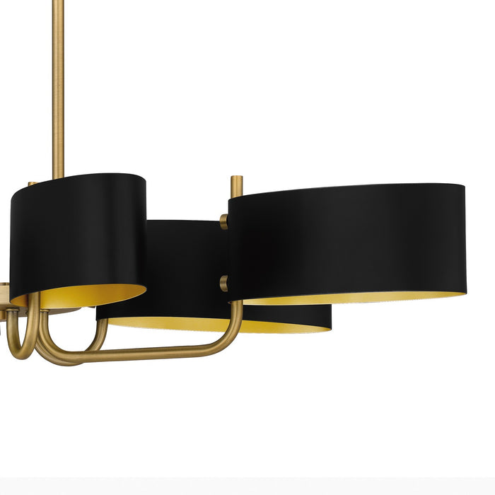 Myhouse Lighting Quoizel - MAD641AB - Six Light Linear Chandelier - Madden - Aged Brass