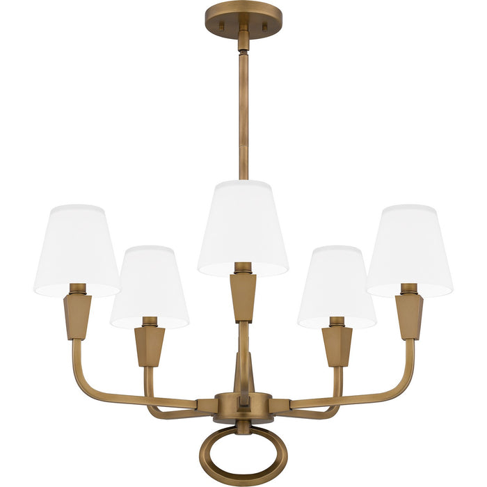 Myhouse Lighting Quoizel - MAO5026WS - Five Light Chandelier - Mallory - Weathered Brass