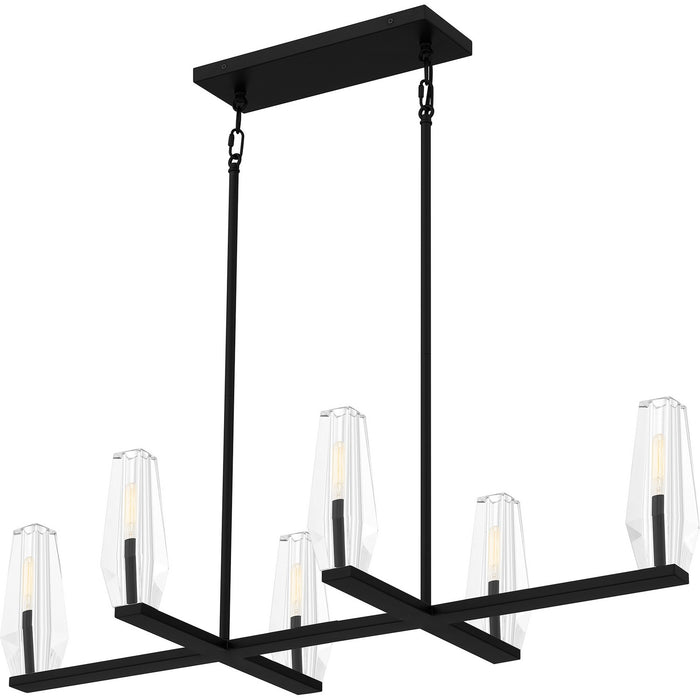 Myhouse Lighting Quoizel - MUT640MBK - Six Light Linear Chandelier - Malamute - Matte Black