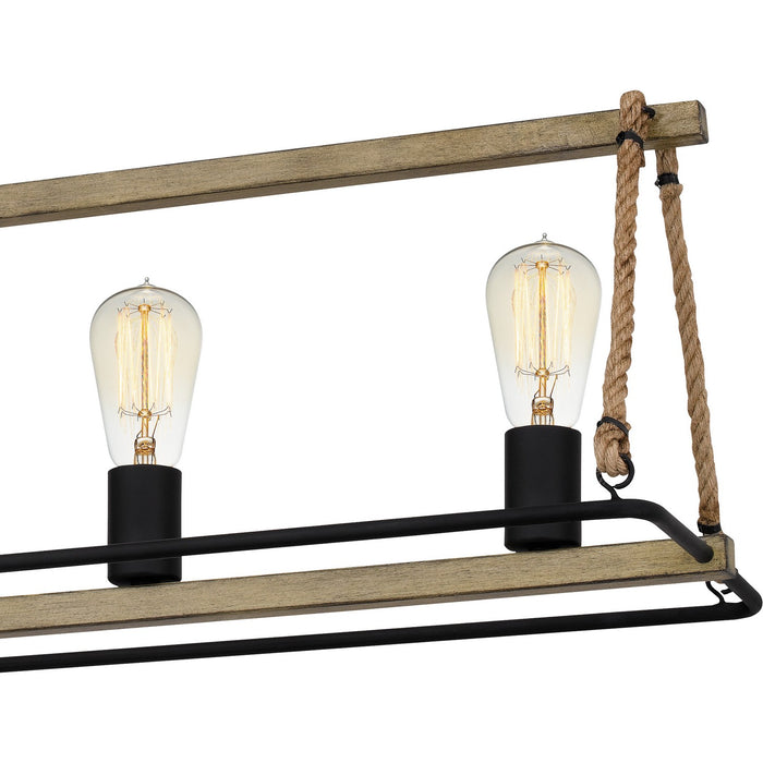 Myhouse Lighting Quoizel - OKP542MBK - Five Light Linear Chandelier - Oak Park - Matte Black