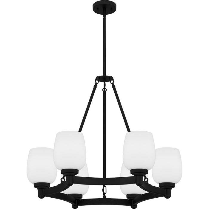 Myhouse Lighting Quoizel - PNG5028MBK - Six Light Chandelier - Penning - Matte Black