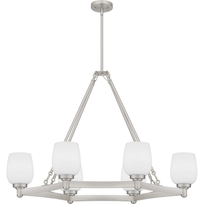 Myhouse Lighting Quoizel - PNG638BN - Six Light Linear Chandelier - Penning - Brushed Nickel