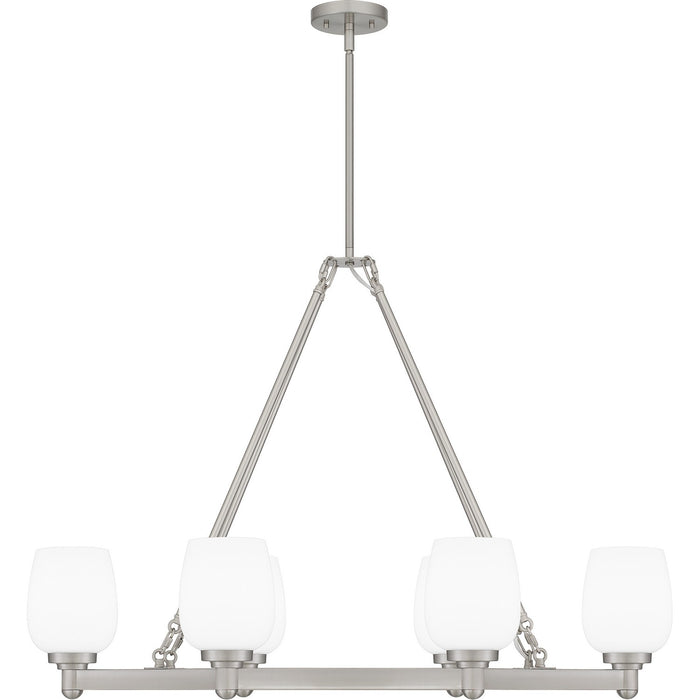 Myhouse Lighting Quoizel - PNG638BN - Six Light Linear Chandelier - Penning - Brushed Nickel