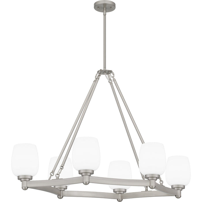 Myhouse Lighting Quoizel - PNG638BN - Six Light Linear Chandelier - Penning - Brushed Nickel