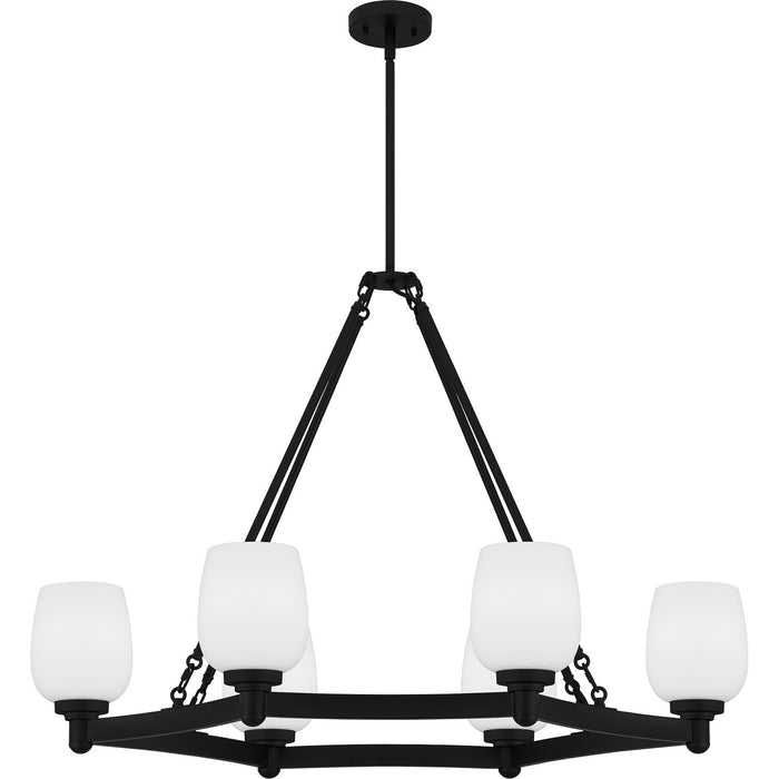 Myhouse Lighting Quoizel - PNG638MBK - Six Light Linear Chandelier - Penning - Matte Black