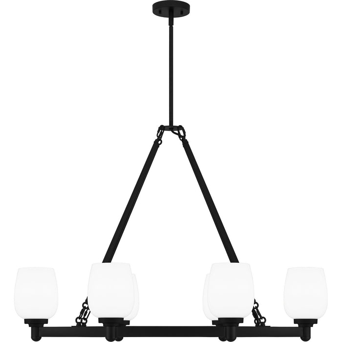 Myhouse Lighting Quoizel - PNG638MBK - Six Light Linear Chandelier - Penning - Matte Black