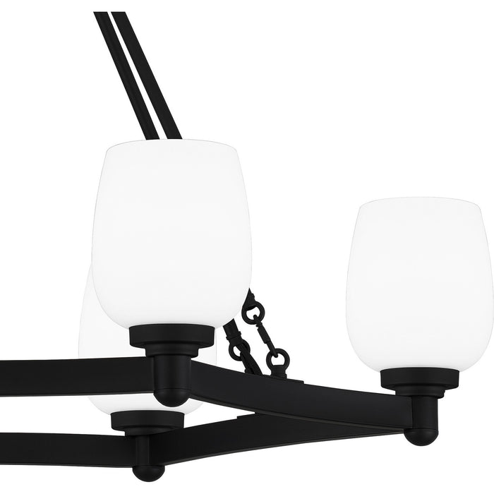 Myhouse Lighting Quoizel - PNG638MBK - Six Light Linear Chandelier - Penning - Matte Black